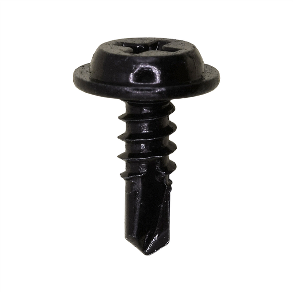 AUVECO #8 X 1/2 PHIL. FLAT TOP WASHER HD TAP SCREW BLACK
