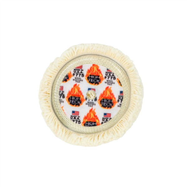High Teck Products 775 Buffing Pad, 7.5 in Dia x 1.5 in in THK, 100% Wool, Hook and Loop