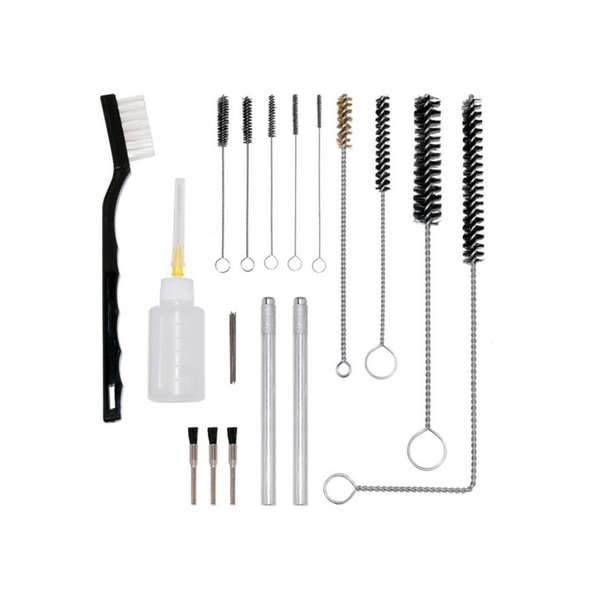 AES Industries 207 21-Piece Ultimate Spray Gun Cleaning and Maintenance Kit, Plastic, Clear
