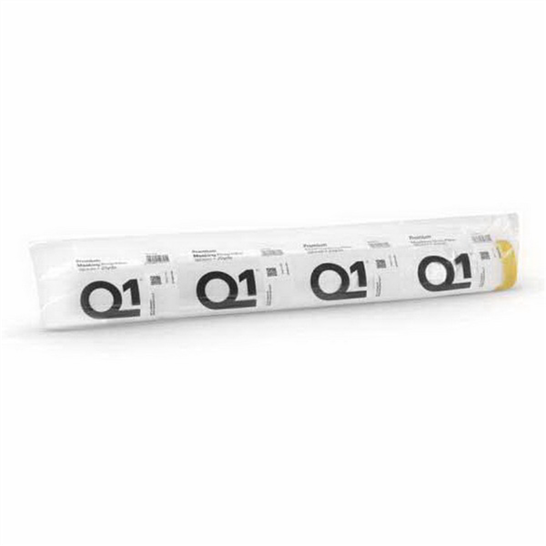 PPM Q1 Products MDF02180 Premium Masking Drop Film, 25 yd L x 180 cm W, HDPE, Sun Yellow (Tape), Clear (Film)