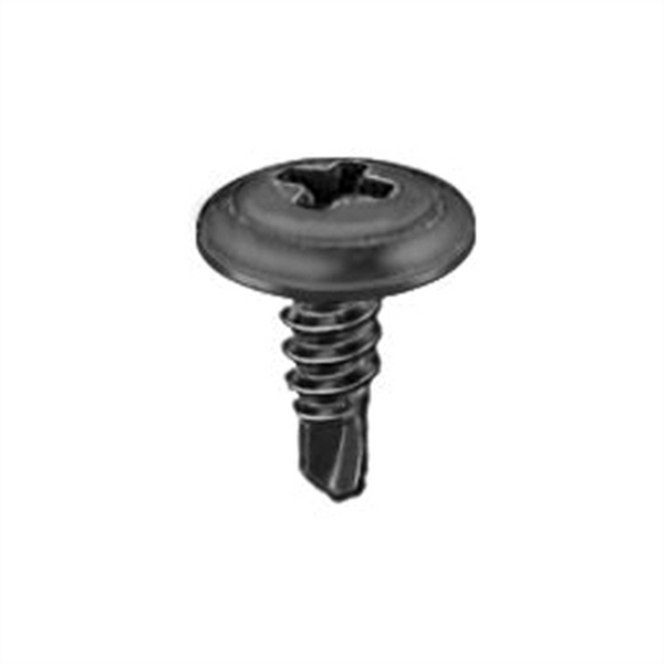 AUVECO 15774 Phillips Washer Head Teks Point Tapping Screw, #8 Screw x 1/2 in L, Black Phosphate