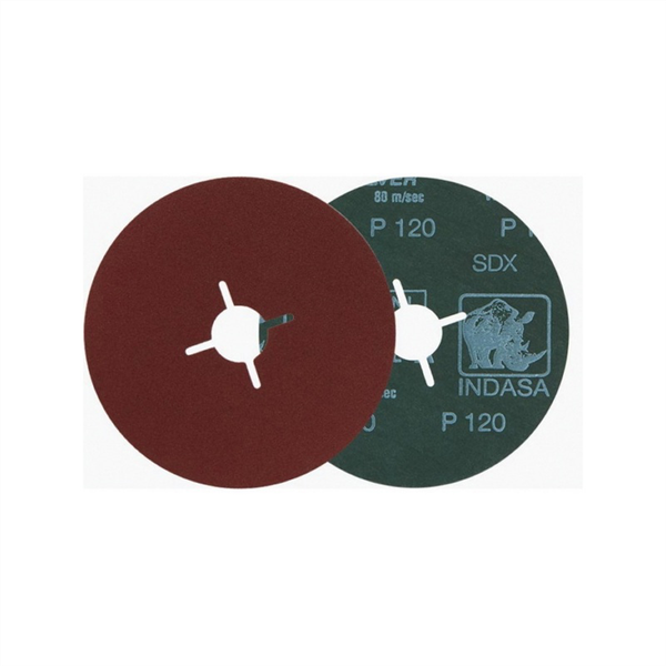 Indasa USA,Inc. 1000-24 Rhynofibre A Silver Resin Grinding Disc, 5 in Dia, P24 Grit, Plain