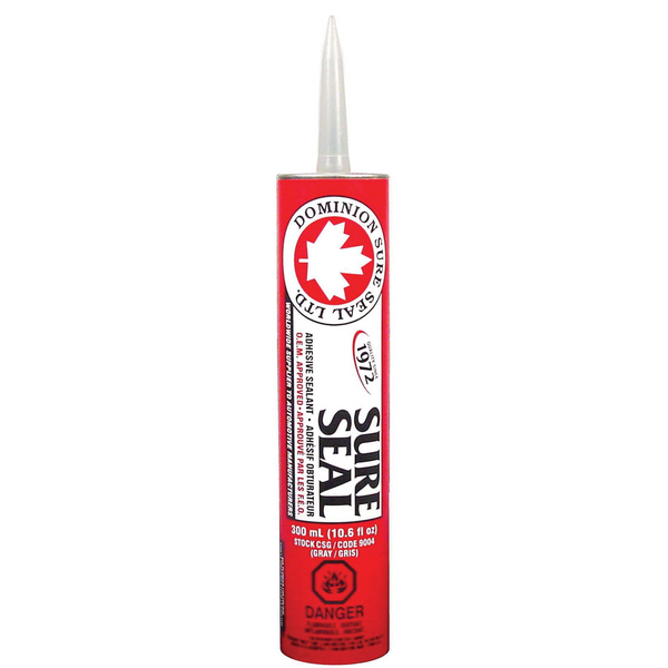 Dominion Sure Seal 9004 All-Purpose Sure Seal Adhesive Sealant, 300 mL Cartridge, Gray, Liquid, 24 hr Curing