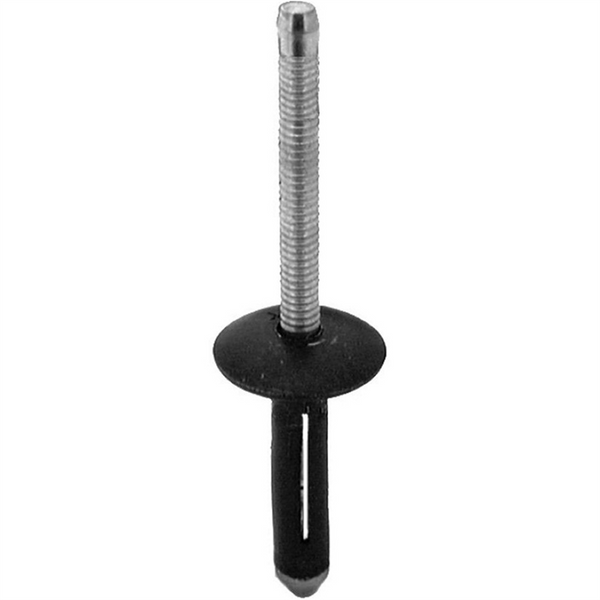 AUVECO 17639 Split-Type Rivet, 1/4 in Dia x 3/16 to 3/8 in Grip Range, Aluminum, Black