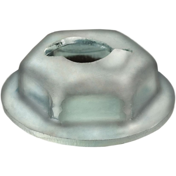 AUVECO AP3403 Hex Washer Thread Cutting Nut, 1/8 in Stud x 5/16 in Across Flats, Zinc