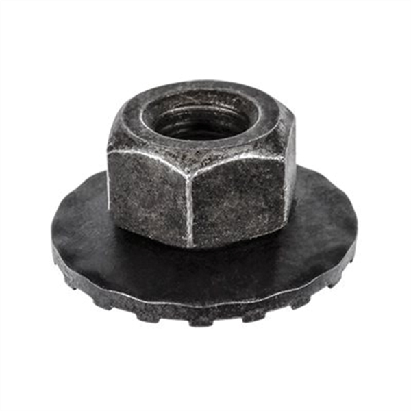 AUVECO 12596 Type A Toothed Free Spinning Washer Nut, M6 x 1 mm x 9.5 mm H x 19 mm OD, Phosphate