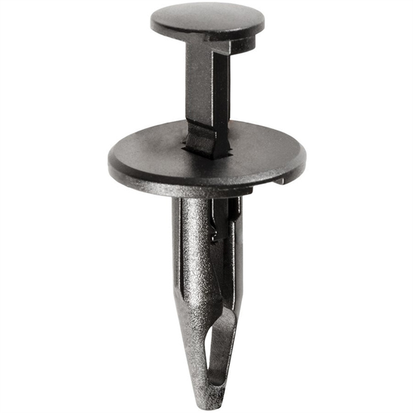 AUVECO 13996 Push-Type with Closed End Exterior Body Retainer, 11/16 in Dia Head x 7/8 in L Stem, Nylon, Black