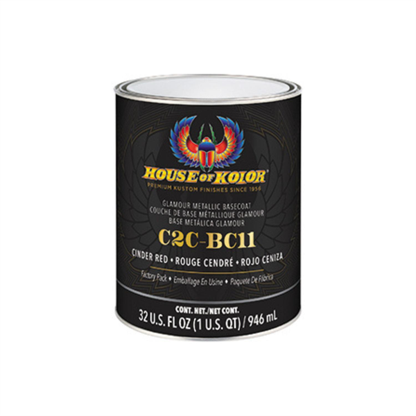 House Of Kolor SHIMRIN C2C-BC11-Q01 C2C Glamour Metallics Series Universal Basecoat, 1 qt Can, Cinder Red