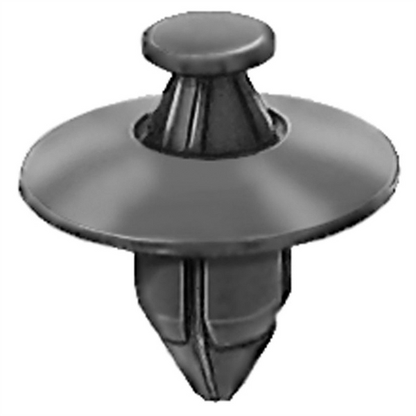 AUVECO 16782 Push-Type with Drive Pin Retainer, 20 mm Dia Head x 8 mm L Stem x 8 mm Hole, Nylon, Black