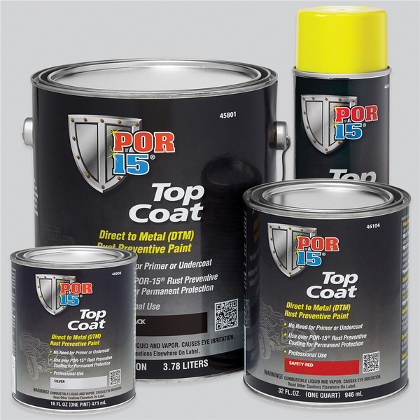 POR-15 INC 46801 Top Coat DTM Paint, 1 gal Can, White, Liquid, 30 to 60 min Curing