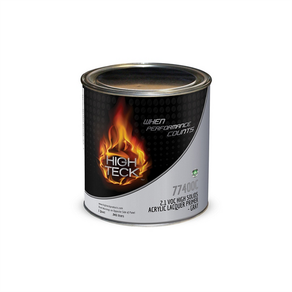 High Teck Products 77400C-4 High Solids Acrylic Lacquer Primer, 1 qt, Gray, 2.1 lb/gal VOC, 1:1 Mixing