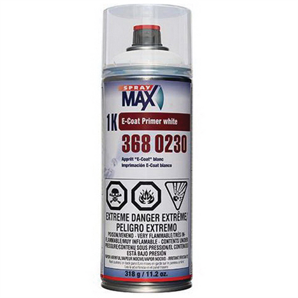 SprayMax 3680230 1K E-Coat Primer, 11.2 oz Aerosol Can, White, 5.4 sq-ft Coverage