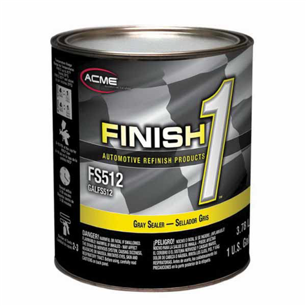Finish 1 Automotive Refinish Products FS512-1 4.1 VOC Enamel Sealer Undercoat, 1 gal Can, Gray