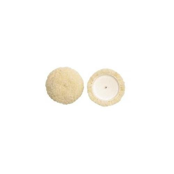 S.M. Arnold 57-135 Buffing Pad, 3-1/2 in Dia, 1/2 in THK, Loop Attachment, Wool Pad, White