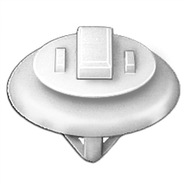 AUVECO 20392 Molding Clip, 3/4 in Dia Head x 15/32 in L Stem x 5/16 in Hole, Nylon, White