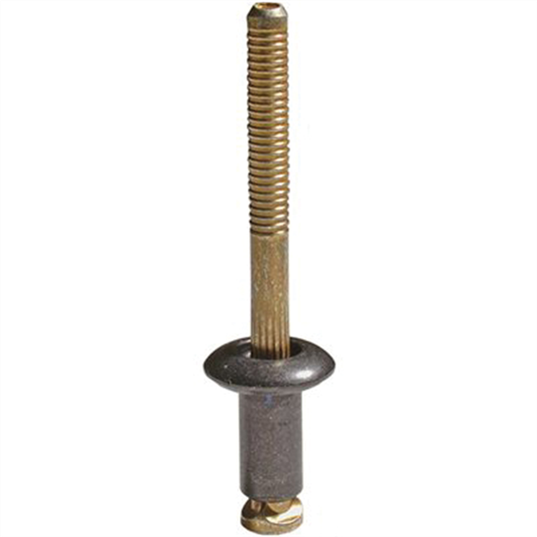 AUVECO 12653 Peel-Type Special Rivet, 1/4 in Dia x 3/32 to 1/8 in Grip Range, Aluminum/Steel, Black