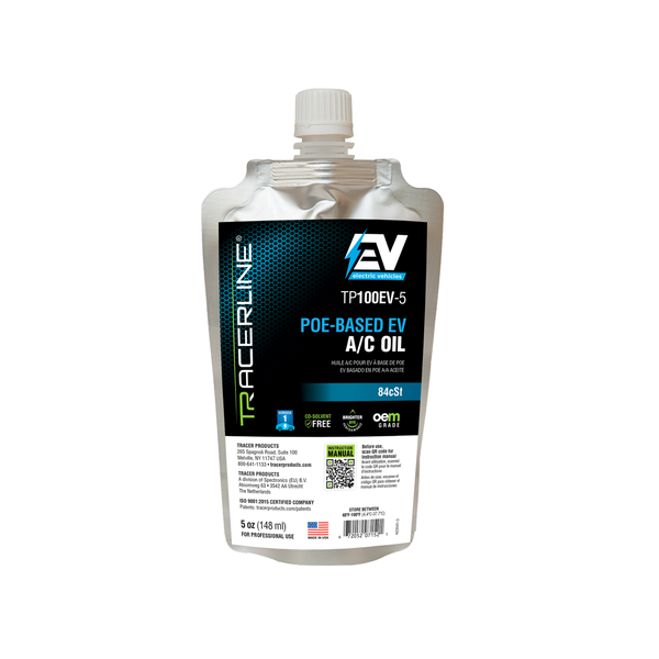 Tracer 5 oz (148 ml) foil pouch with POE-Based A/C oil for electric vehicles (compatible with R-1234yf and R-134a systems)