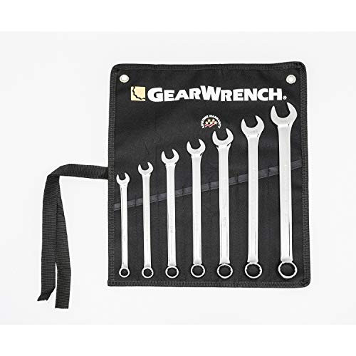 Apex KD81933 GEARWRENCH Long Pattern Combination SAE Wrench Set, 12 Point,7 Piece with Tool Roll -