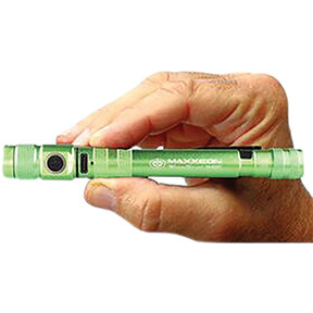 MAXXEON  INC. MXN00366 Green Rechargeable LED Zoom Inspection Penlight