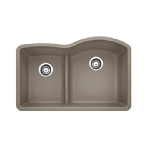 Blanco B441608  Diamond 1.75 Low Divide Under Mount Reverse Kitchen Sink, Large, Truffle