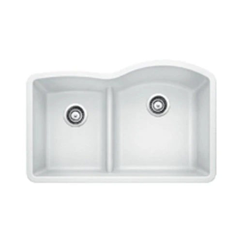 Blanco B441603  Diamond 1.75 Low Divide Under Mount Reverse Kitchen Sink, Large, White