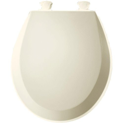 Bemis B500EC346 500EC346 Molded Wood Round Toilet Seat With Easy Clean and Change Hinge Biscuit/Linen