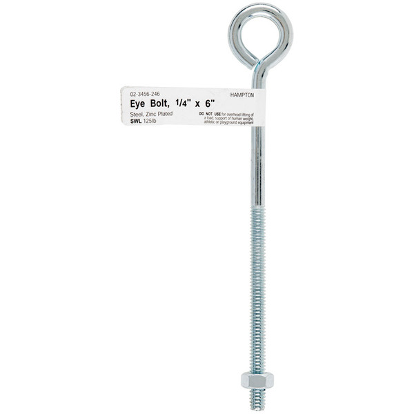 BOLT EYE W/NUT 1/4X6