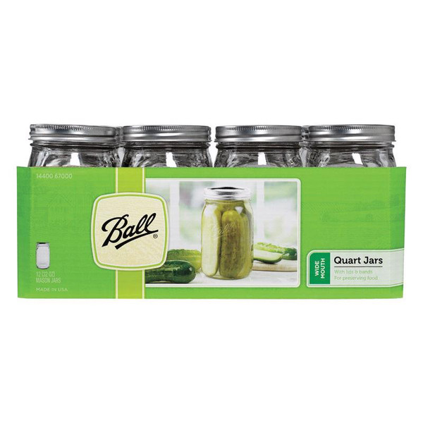 MASON JAR GLS 32OZ 12PK