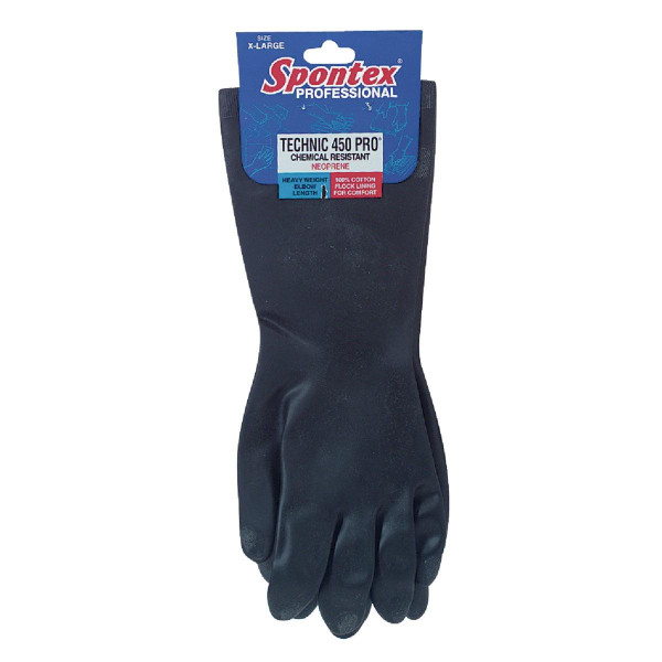GLOVE NEO M BLK Spontex Technic 450 Latex/Neoprene Gloves M Black 1 pk