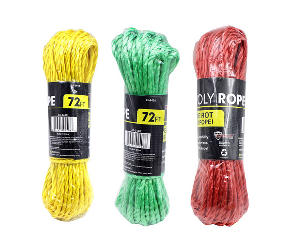 ROPE POLY .25X72 ASST