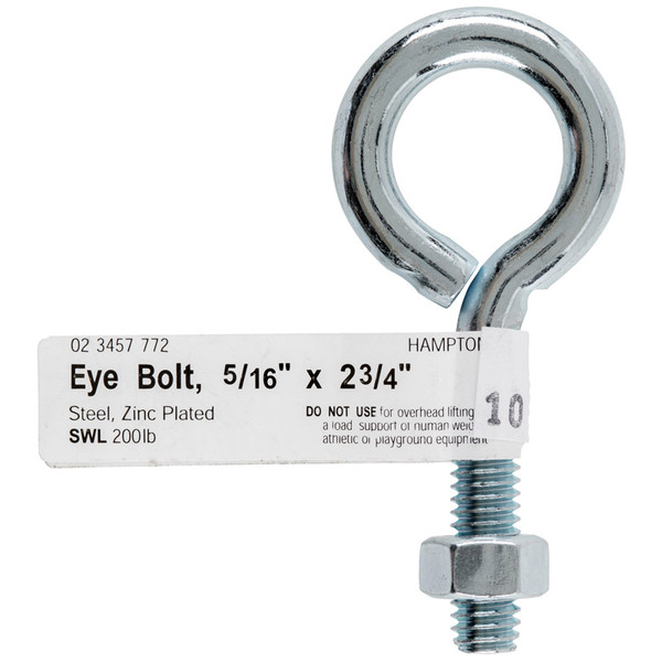 BOLT EYE W/NUT5/16X2.75