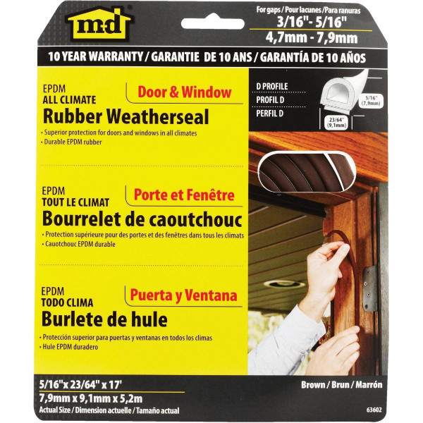 WEATHERSTRIP D 17 BRN