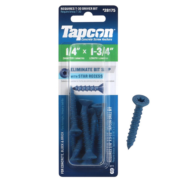 CON SCRW 1/4X1-3/4 8PK