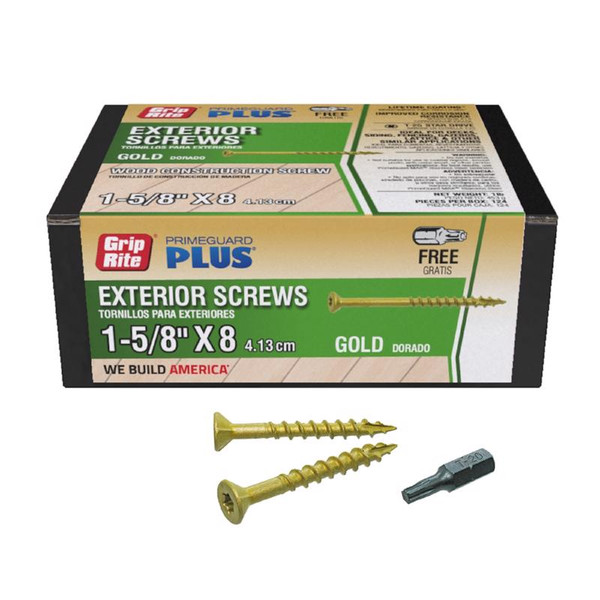 DCK SCREW STR 1-5/8 1M