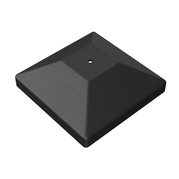 POST CAP BLK PLSTC 6X6