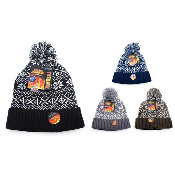 KNIT THERMAL HAT ASSORTD