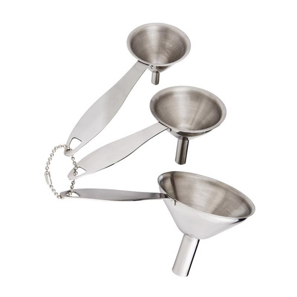 FUNNEL W/HANDLE SS 3PK