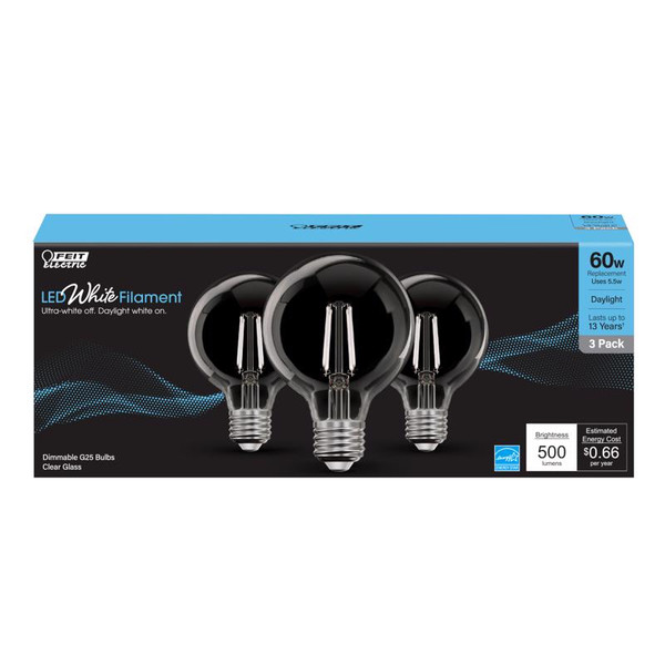 FT LED G25 DL 60W 3PK