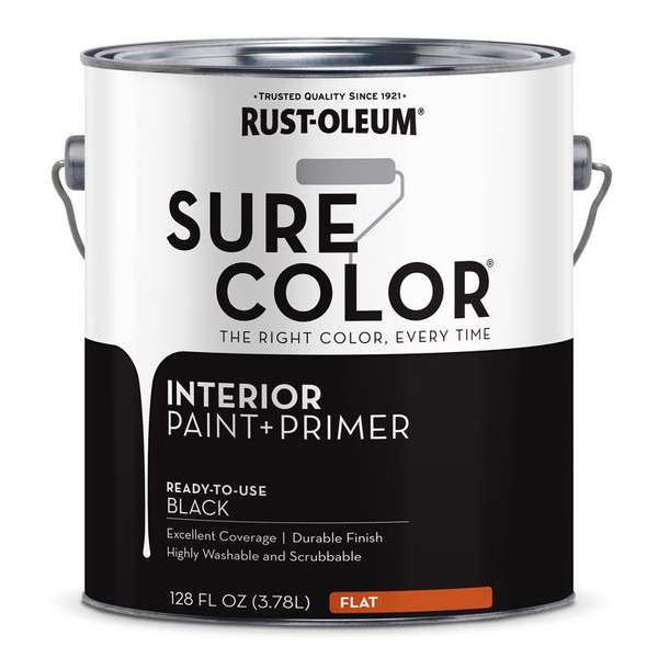 PAINT+PRIMR FLT BLK 128OZ