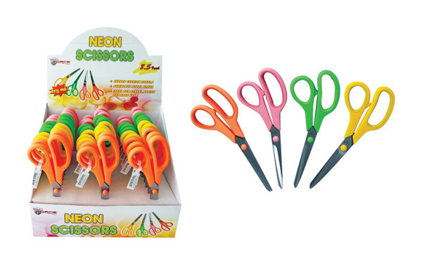CUSHION GRIP SCISSORS Diamond Visions Neon Colored Cushion Grip Scissors Stainless Steel 1 pk