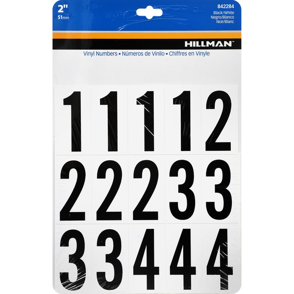 2" BK/WT NUMBER SET 35PC