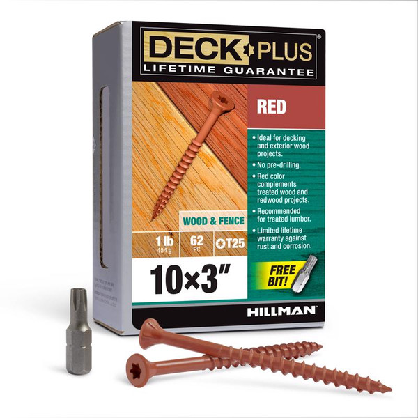 DECK SCREW 10X3" RED 1#
