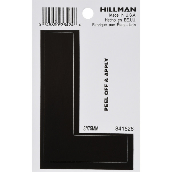 3" BLK L VINYL ADHV 1PC