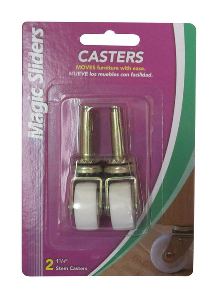 CASTER W/STEM 1-1/4" 2PK