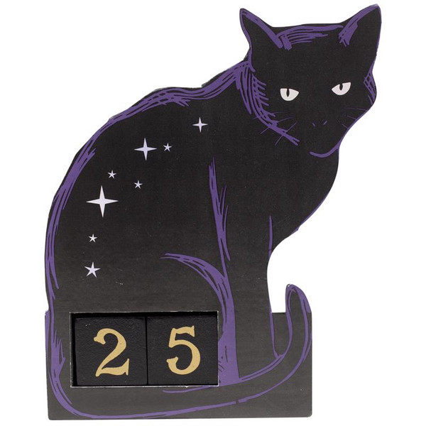 9" CAT DESK CALENDAR BLK