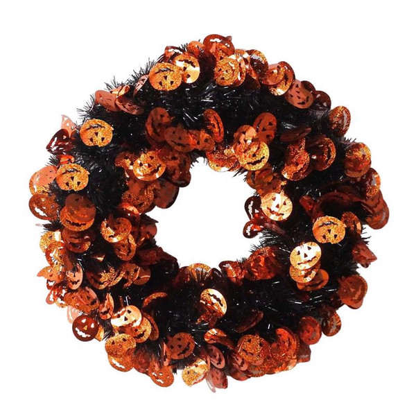 PUMPKIN TINSEL WREATH