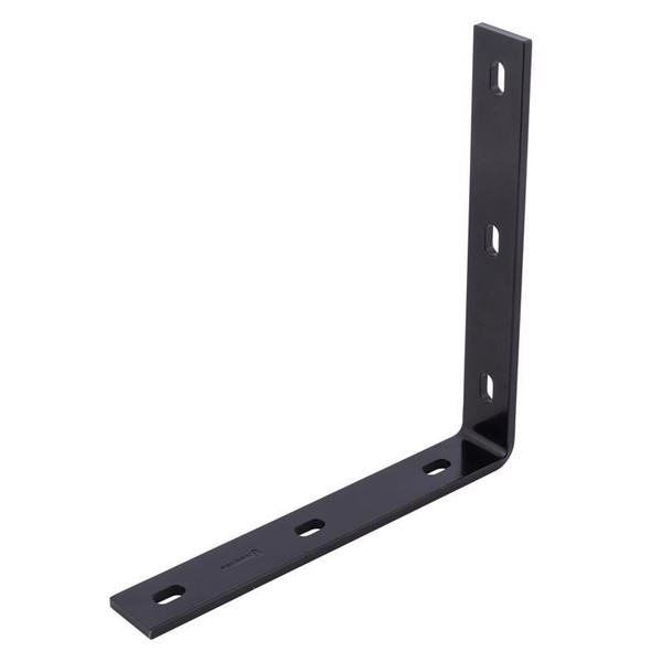 CORNER BRACE BLK 1.5" Hampton 1.50 in. H X 10.25 in. W X 1/4 in. D Black Steel Inside/Outside Corner Brace