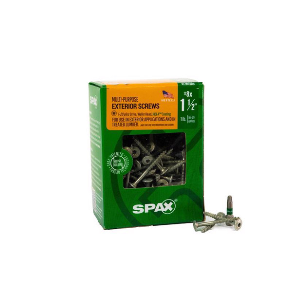 CONSTR SCREW #8X1-1/2" SPAX Multi-Material No. 8 in. X 1-1/2 in. L T-20+ Wafer Head Serrated Construction Screws