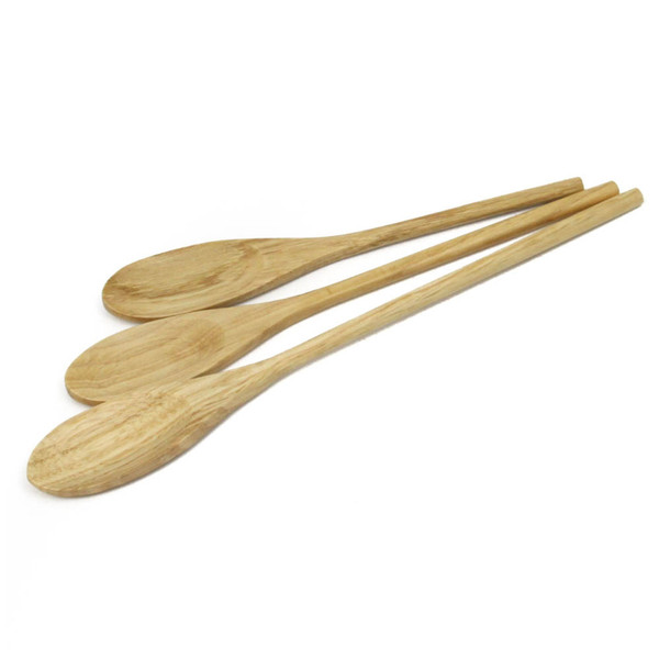 SOLID WOODEN SPOONS 3PC
