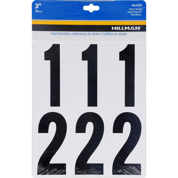 3" BLK SET 0-9 ADHV 27PC
